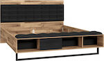 Iria Κρεβάτι Υπέρδιπλο Ξύλινο με Αποθηκευτικό Χώρο / Με Τάβλες 160x200cm