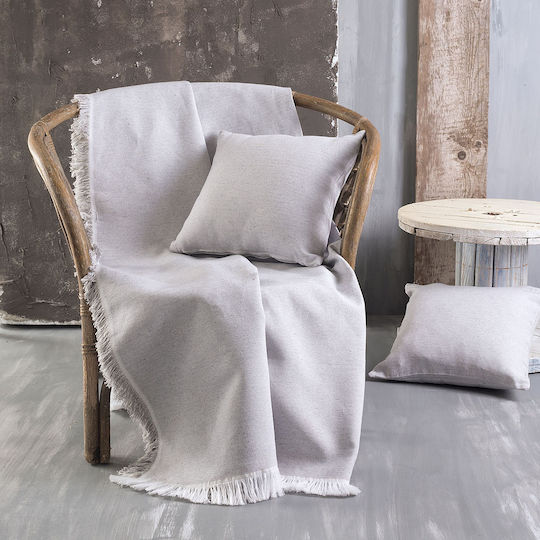 Rythmos Miller Decken & Couchdecken Viersitzer-Sofa Überwurf Zwei Seiten Jacquard 180x330cm 01 Silber