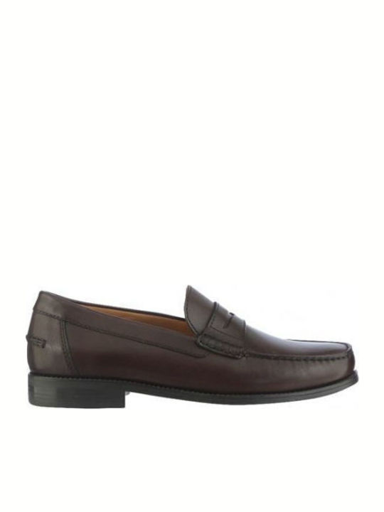 U New Damon B Δερμάτινα Ανδρικά Loafers σε Καφέ Χρώμα