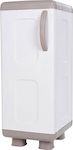 Ρέα Plastic Single-Door Wardrobe with 2 Shelves Μπεζ/Λευκό 36x44x96cm