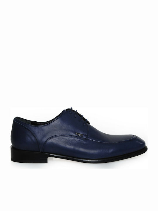 Boss Shoes Leder Herren Mokassins in Blau Farbe