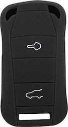 Silicone Car Key Cover Case with 2 Buttons for Porsche Black