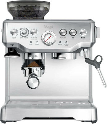 Sage The Barista Express Αυτόματη Μηχανή Espresso 1850W Πίεσης 15bar με Μύλο Άλεσης Ασημί