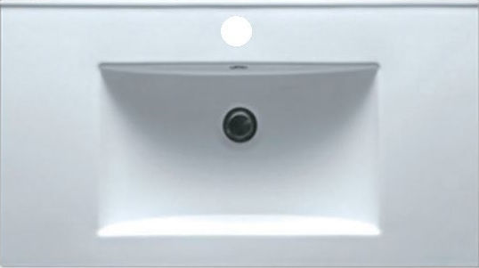 KLP Piccolo Ένθετος Νιπτήρας Πορσελάνης 120x46cm Λευκός