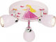 Brilliant Princess Multi Bulbs Kids Lighting Ceiling Light Metallic 35W with Drive Size GU10 In Pink Colour 31x11cm