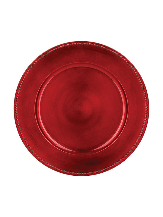 Atmosphera Round Plastic Decorative Platter Red 33x33cm 715850RG