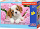 Puzzle pentru Copii Pup In Pink Flowers pentru 7++ Ani 180buc Castorland