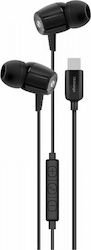 iXchange SE12 In-Ear Freihändig Kopfhörer mit Stecker USB-C Schwarz