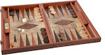 Manopoulos Handmade Backgammon Olive Wood with Checkers 48x48cm