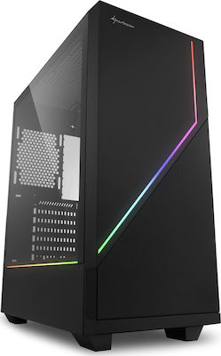 Sharkoon RGB Flow Gaming Midi Tower Computer Case with Window Panel Black