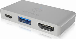 Icy Box Stație de andocare cu USB-C dublu HDMI 4K PD (IB-DK4030-2C)