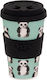 QuyCup Panda Mug Bamboo with Lid Blue 400ml RPETBAMB40-493