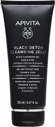 Apivita Black Detox Gel Cleansing Face & Eyes for Acne-Prone Skin 150ml
