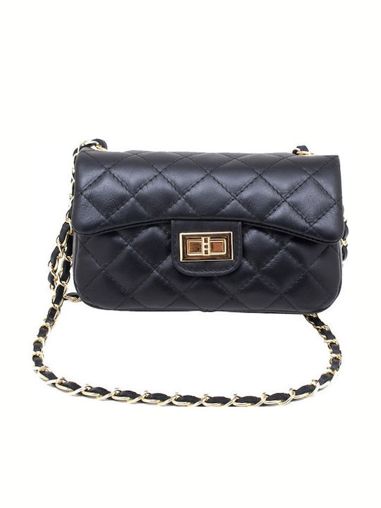 Women's Leather Quilted Shoulder Handbag Leather Quilted Shoulder Handbag Made of Genuine Leather