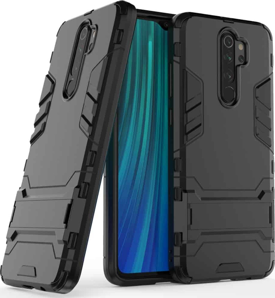 Kickstand Armor Back Cover Μαύρο (Redmi Note 8 Pro