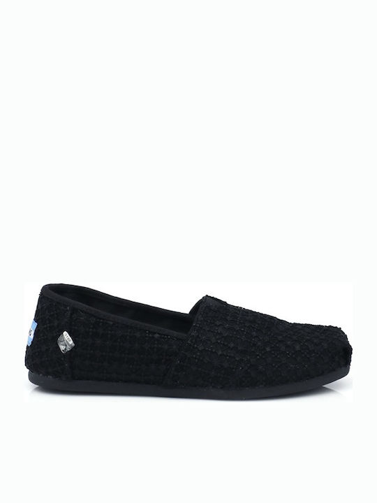 Toms Crochet Lace Πλεκτές Γυναικείες Εσπαντρίγιες σε Μαύρο Χρώμα