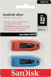 Sandisk Ultra 32GB USB 3.0 Stick Πολύχρωμο