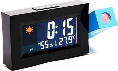 8290 Επιτραπέζιο Ψηφιακό Ρολόι LED με Ξυπνητήρι Μαύρο 03004CSC00BK