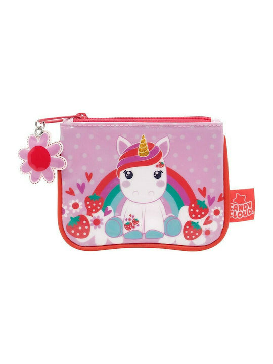 Graffiti Candy Cloud Kids' Wallet Coin with Zipper for Girl Pink CCF035