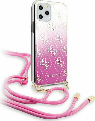 Guess 4G Gradient Cover Silicone Back Cover with Strap Pink (iPhone 11 Pro)
