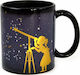 Kikkerland Stargazer Wärmewechsel Tasse aus Porzellan Schwarz 325ml 1Stück