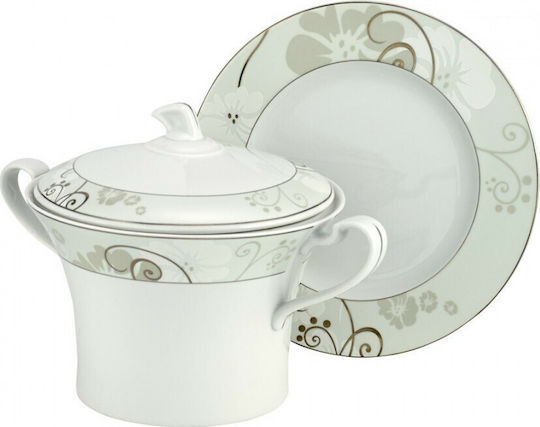 WM Collection Iris Alb Porțelan Set de Vase 72buc