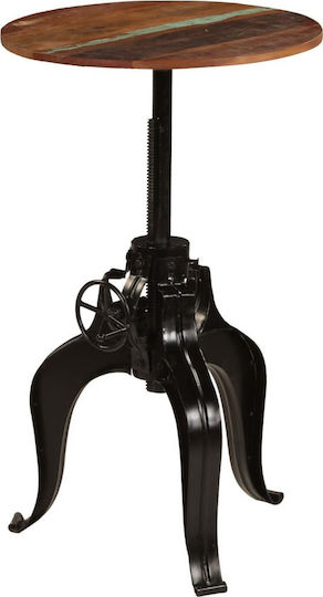 vidaXL Round Bar Table Made of Solid Wood and Metal Oak 60x60x76cm