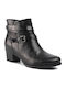 Caprice Leather Women's Ankle Boots Black