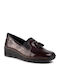 Patent Leather Women's Moccasins in Burgundy Color