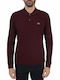 Lacoste Marl Petit Pique Men's Long Sleeve Blouse Polo Burgundy