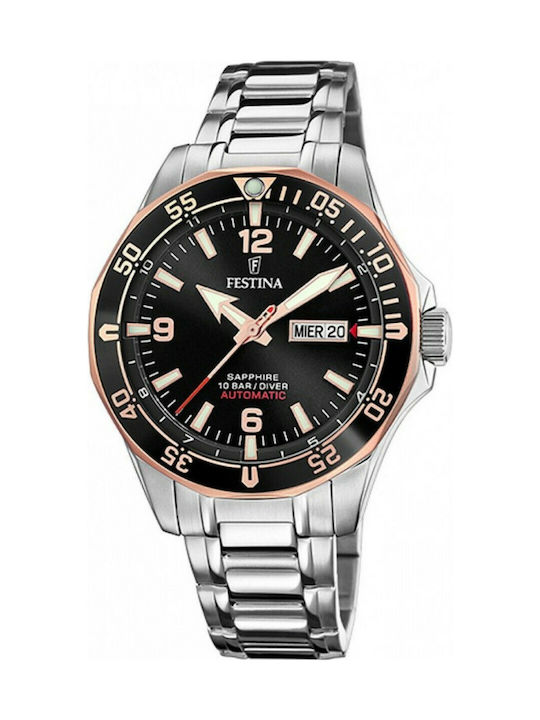 Festina Watch Battery with Silver Metal Bracelet