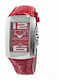 Chronotech Herrenuhr 35mm Batterie mit Rot Lederarmband