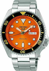 Seiko 5 Sports Automatic Watch with Metal Bracelet Silver