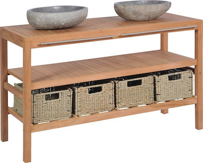 vidaXL Πάγκος με Νιπτήρα 132x45x75cm Teak