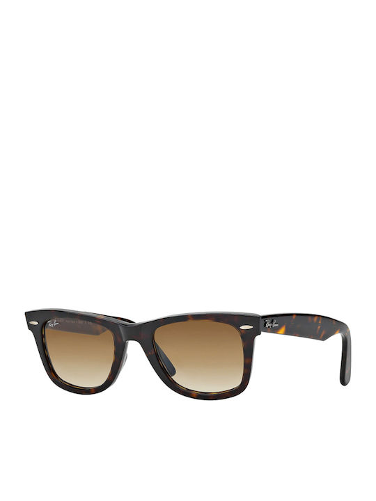 Ray Ban Wayfarer Unisex Sunglasses with Brown Tartaruga Plastic Frame and Brown Gradient Lens RB2140 902/51