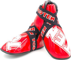 Top Ten Superlight Competition 3067 Instep Protectors Adults Red WAKO Appoved
