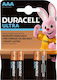 Duracell Ultra Αλκαλικές Μπαταρίες AAA 1.5V 4τμχ