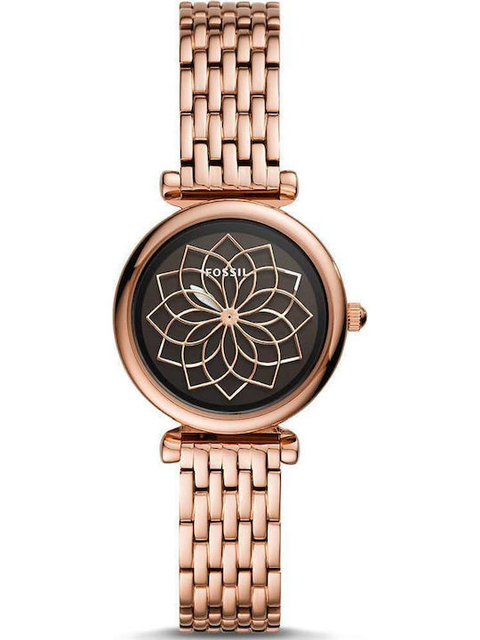 Fossil Carlie Women's Watch with Pink Gold Metal Bracelet