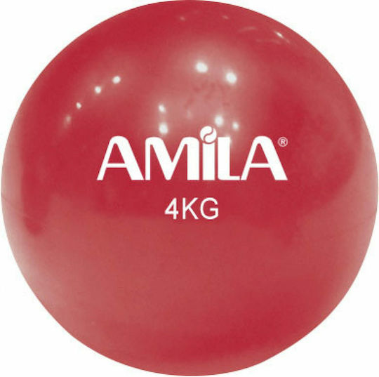 AMILA Μπάλα Medicine 16cm , 4kg σε Κόκκινο Χρώμα