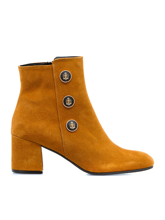 400D Suede Women's Ankle Boots Yellow