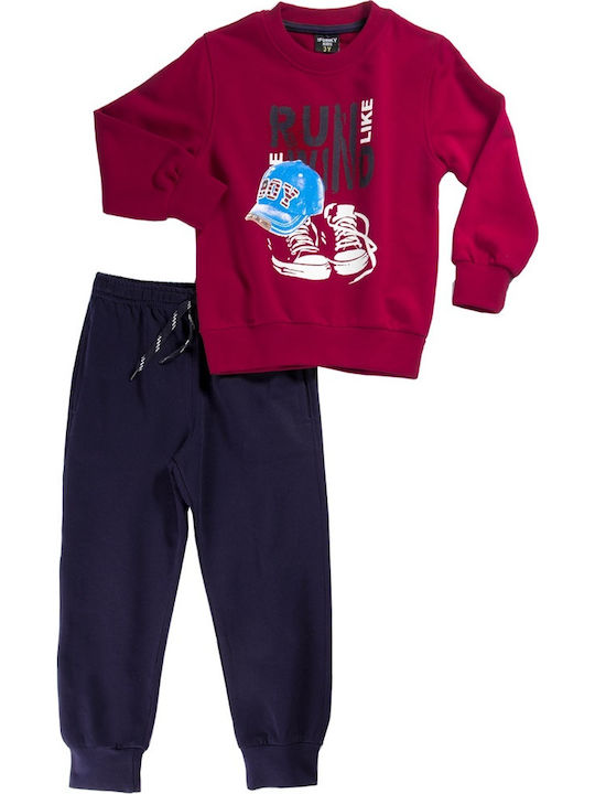 Funky Kids Sweatpants Set Red 2pcs