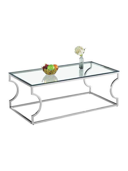 Rectangular Glass Coffee Table Transparent L120xW60xH45cm