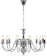 vidaXL Kronleuchter 12xE14 mit Kerzen Silber 281622