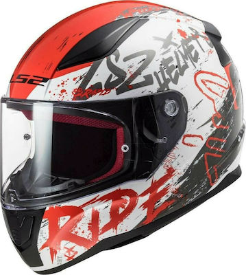 LS2 FF353 Rapid Naughty Full Face Helmet ECE 22.05 1300gr White/Red