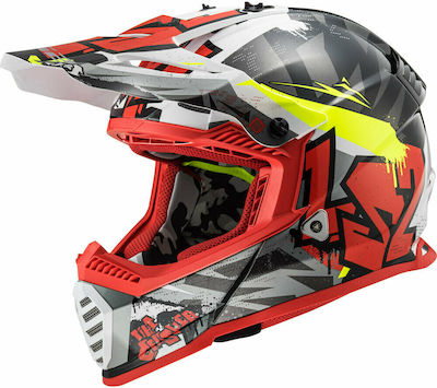 LS2 Fast Evo MX437 Crusher Motocross Helmet ECE 22.05 1150gr Black/Red