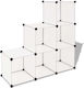 Plastic Shoe Organizer with 3 Shelves White 110x37x110cm