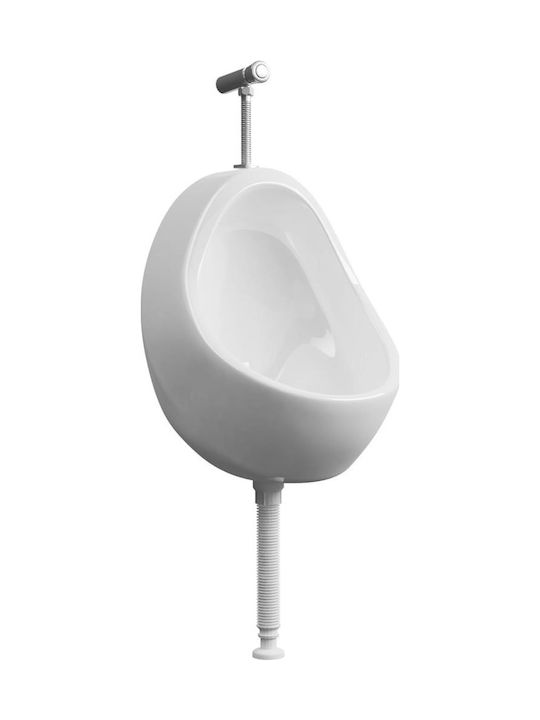 vidaXL Urinal with Floor Trap White