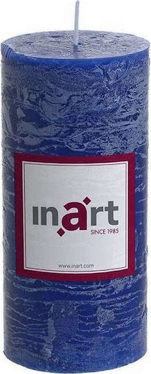 Inart Lumânare Decorativă Albastră 7x15cm