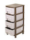 Homeplast Ziva Perforated Plastic Drawer Unit 4 Tiers Beige 50x40x99cm