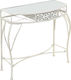 Outdoor Dinner Metal Table White 82x39x76cm